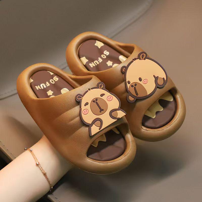 Adorable Capybara Unisex Kids' Non-slip Indoor Slippers, Summer Soft Thick Sole