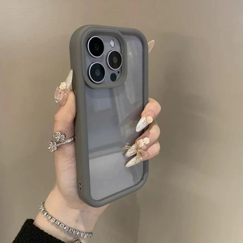 Роскошный прозрачный чехол-конфета для iPhone 17 Air 11 12 13 14 15 16 17 Pro Max Plus Ударопрочный прозрачный бампер Чехол