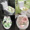 3D Наклейки Цветочный вид Наклейка на унитаз WC Самоклеящаяся Настенная роспись Украшение Цветок Домашний Декор Наклейки Наклейка на холодильник