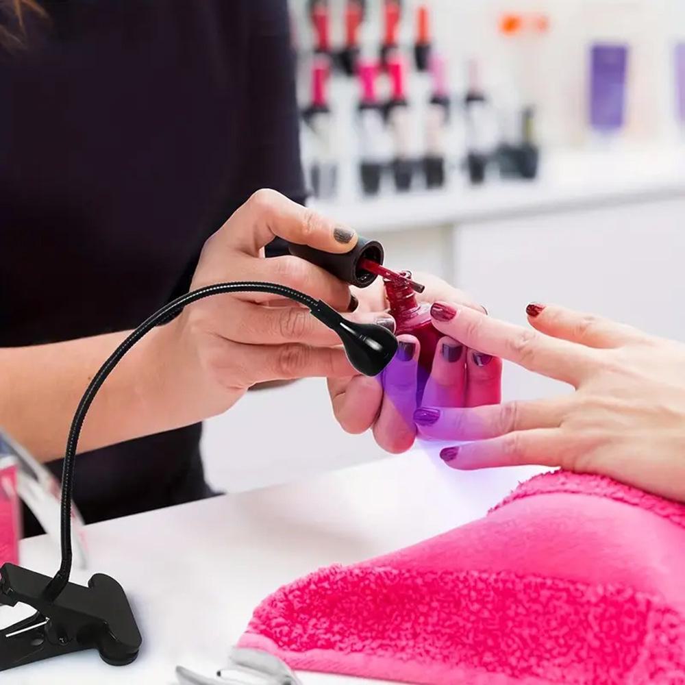 Фиолетовая УФ-лампа для ногтей с гусиной шеей 395 нм для быстрой сушки, отверждения клея и светотерапии, без эффекта черных рук