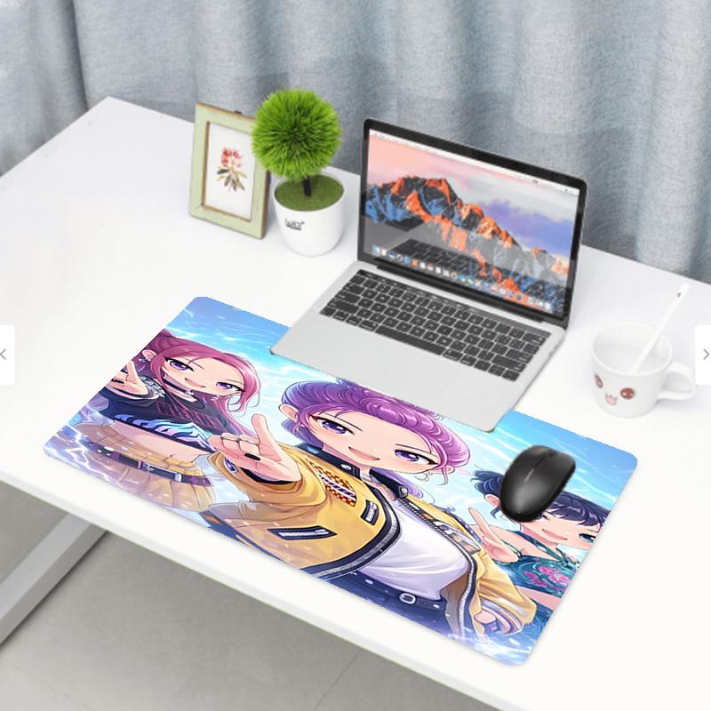 KPop Demon Hunters Print Mouse Pad, Anti‑Slip Desktop keyboard Mat, for PC Laptop Gaming Working Daily Use, Cool Festival Surprise Gift