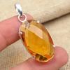 Ограненный цитриновый драгоценный камень стерлингового серебра 925 пробы Подарочная подвеска ручной работы