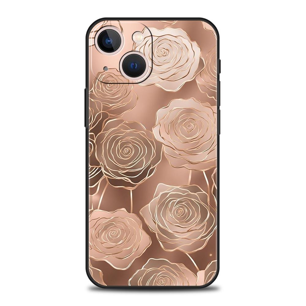 Чехол для телефона для iPhone 16 15 14 13 12 11 Pro Max XS X XR SE 7 8 Plus Корпус Красивый Розовое золото арт iPhone 16e Мягкий ТПУ Чехол