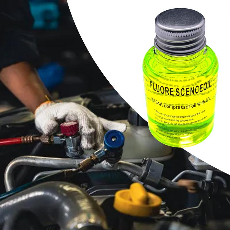 Флуоресцентное масло для обнаружения утечек кондиционера автомобиля, агент для обнаружения утечек хладагента, долговечный агент для обнаружения для грузовика, дома на колесах