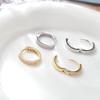 6/8/10/12mm Silver Double Row Zircon Hoop Earrings for Women Trendy Y2K CZ Huggies Earring Jewelry Gifts