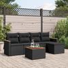 VidaXL Garden Lounge Set with Cushions 6 Pcs, Patio Sofas, Patio Furniture Set, Outdoor Furniture, Black 3225922