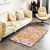 60s 70s Groovy Flower Area Rug for Bedroom Bedside,Hippie Funky Flower Living Room Rugs for Kids Boys Girls,Rainbow Vintage