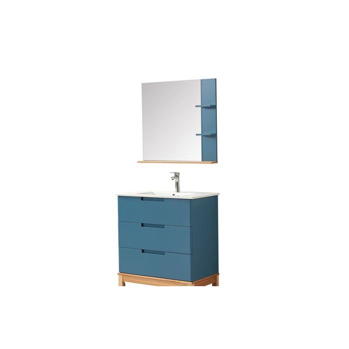 Ensemble de salle de bain bleu 80 cm