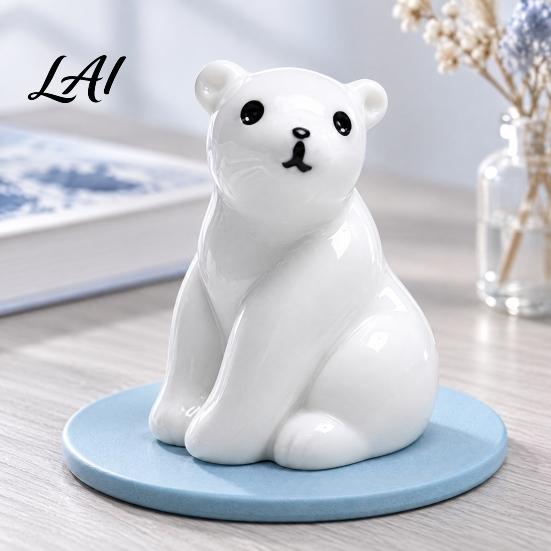 Resin Animal Ornaments 4Pcs Mini Polar Bear Figurines Miniature Mother and Baby Ornaments Desktop Decoration for Home Cute Statues Micro Landscape