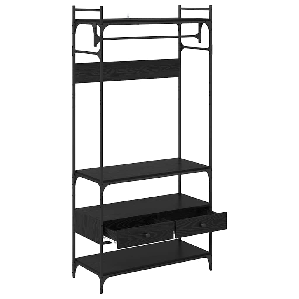 Wardrobe Black Oak Effect 89 x 39 x 184.5 cm