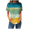 Summer Round Neck 3D Abstract Marble Print T-shirts Fashionable Casual Short Sleeved Women's T-shirts