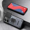 KEYSION Shockproof Case for Xiaomi POCO M6 4G Slide Push Pull Camera Lens Protection Ring Stand Phone Back Cover for Redmi 13
