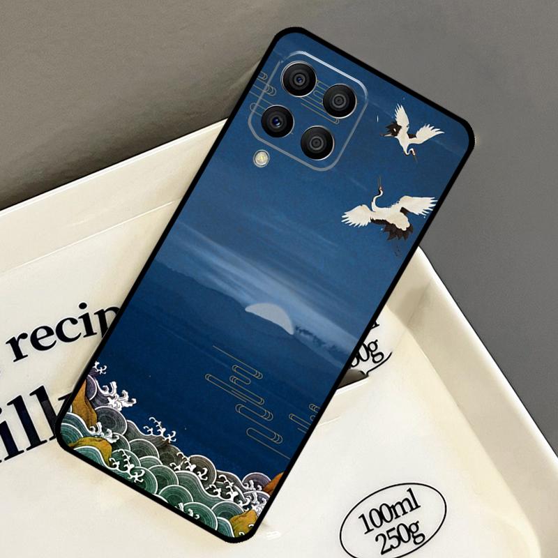 Art Crane Waves Case For Samsung Galaxy M33 M53 M13 M15 M35 M55 M32 M16 M36 M56 M54 M20 M52 M34 M14 M11 M31