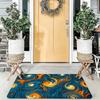 Abstract Blue Orange Swirl Doormat Welcome Mat Decorative Indoor Outdoor House Entrance Rug Modern Stylish Household Carpet for