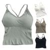 Yousheng Women Vest Seamless Padded Slim Fit Solid Color Backless Elastic Summer Camis Tank Top Lady Bottoming Inner Outer Wear Bra Top