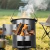 Многофункциональная утолщенная дровяная печь с ручкой для уличного барбекю, домашней готовки, заваривания чая, обогрева, туристическая печь