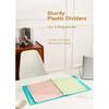 24 Plastic Binder Dividers with 8 Tabs – 3 Sets of Pastel Dividers for 3 Ring Binder, with Colorful Stickers, Letter Size