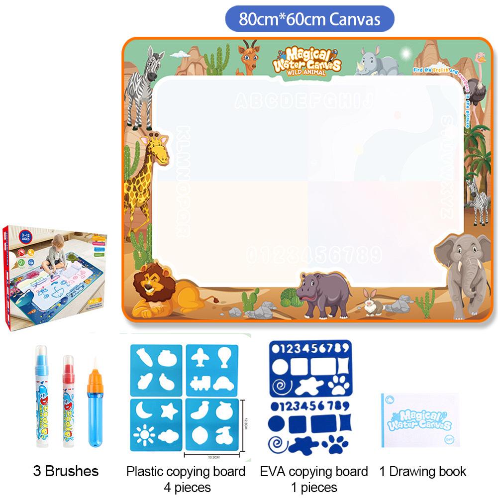 60x80 см Волшебный водный коврик для рисования Раскраска с многоразовыми волшебными ручками Доска для рисования Монтессори Развивающие игрушки Детские подарки