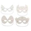 Superhero Masks for Children White Cardboard 15 To 22 Cm X 4 Pieces