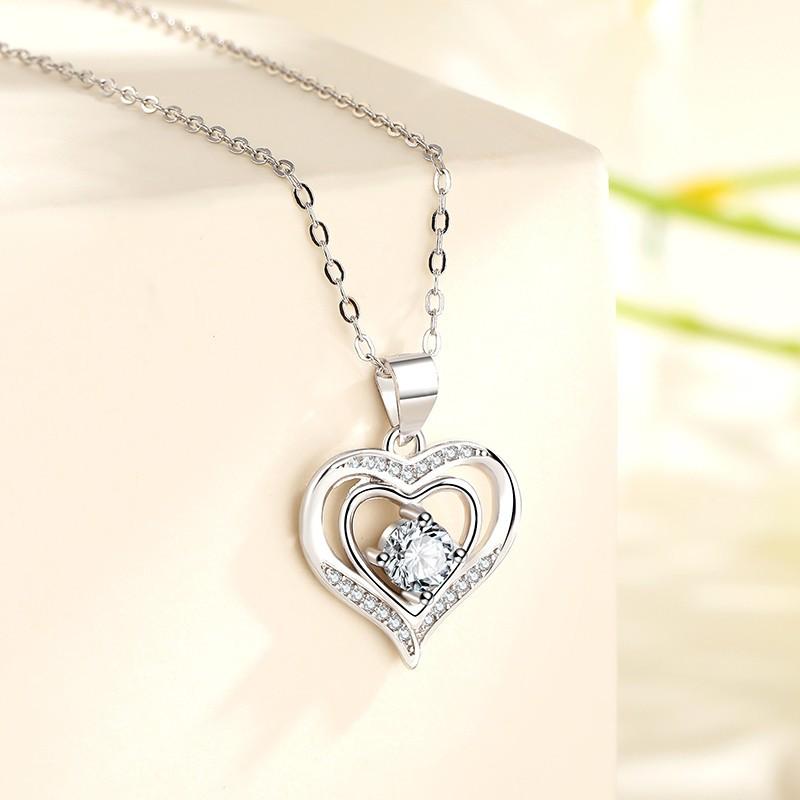 Ожерелье Love, легкое, роскошное, простое, корейская версия, подвеска в виде сердца, модная цепочка на ключицу, подарок для девушки на фестивале Qixi