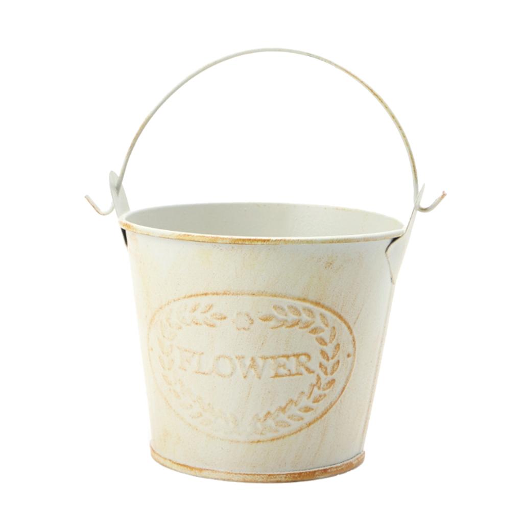 Винтажное металлическое жестяное ведро для цветов, горшок для растений и трав, настольные вазы-контейнеры, лейка с ручкой, подвесной декор для дома и сада
