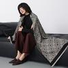 Autumn And Winter Imitation Cashmere Multi-Style With Fringed Large Grid Jacquard Cape Shawl Scarf Female Source Shawl