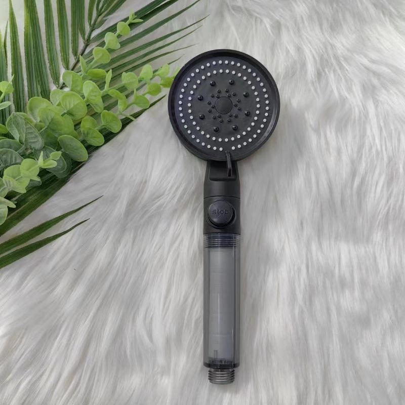 Черный пятирежимный водостопный многофункциональный набор душевой лейки для ванной комнаты, черный бытовой, большой расход воды, наддув горячей воды