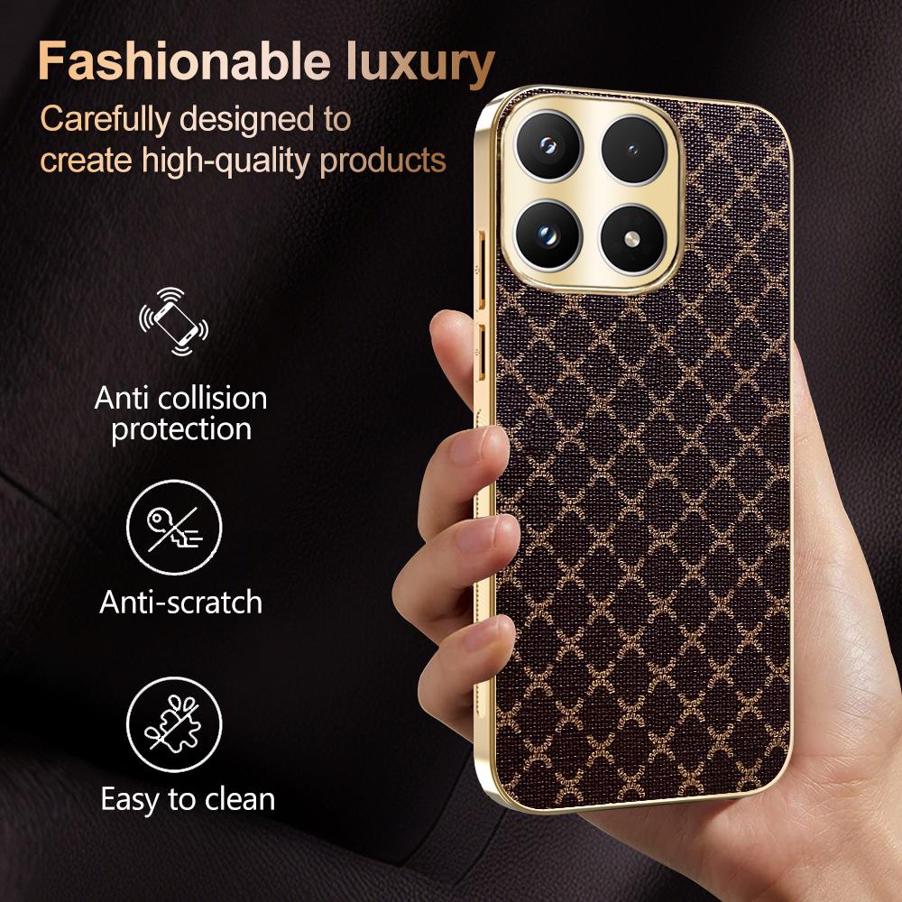 Кожаный чехол для телефона Motorola Moto Edge 50 Fusion Edge 60 PRO 60 Neo G96 G86 Ретро-сетка Золоченая рамка Жесткий чехол