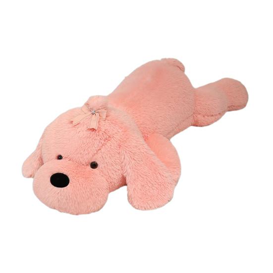 Большая плюшевая игрушка-собака, милая мягкая кукла-подушка с бантом 130/160 см, мягкая, приятная на ощупь кукла-собака для детей, девочек, большая, уютная подушка для отдыха в постели