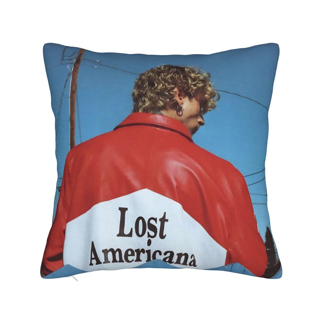 Декоративная Наволочка MGK Lost Americana Tour 2025-2026 Мерч Гостиная Подушка-плед Чехол на Подушку Молния Разные Размеры