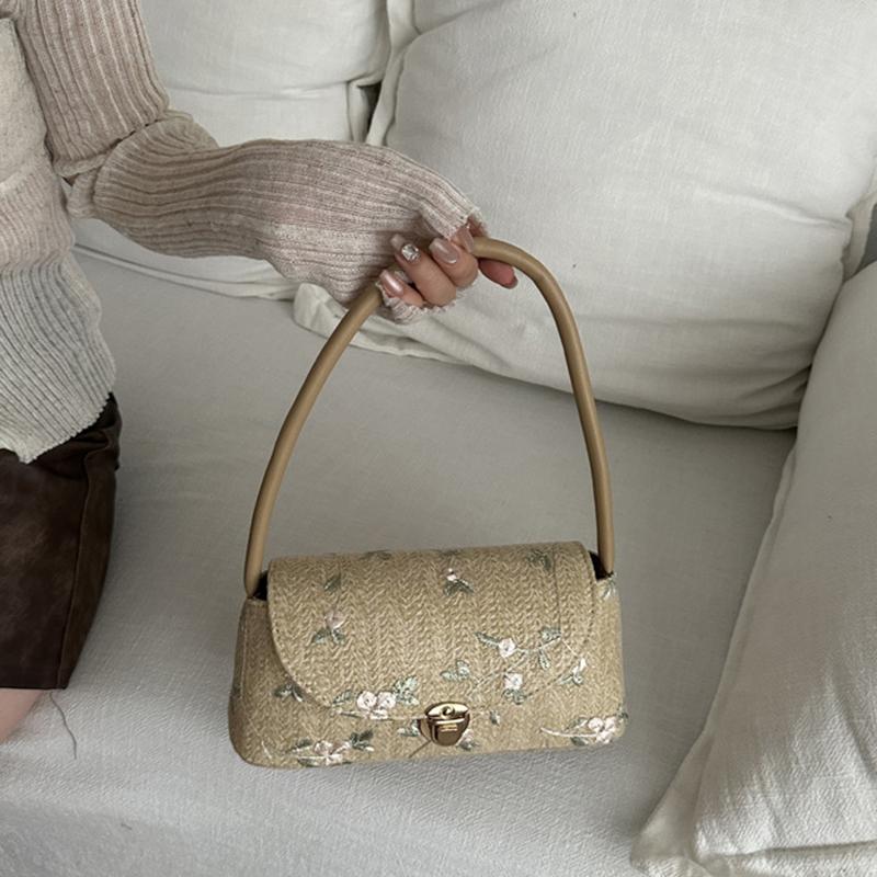 Модная маленькая сумка через плечо Женская плетеная соломенная сумка-тоут Рафия Летняя пляжная сумка Хобо Кроссбоди CLE