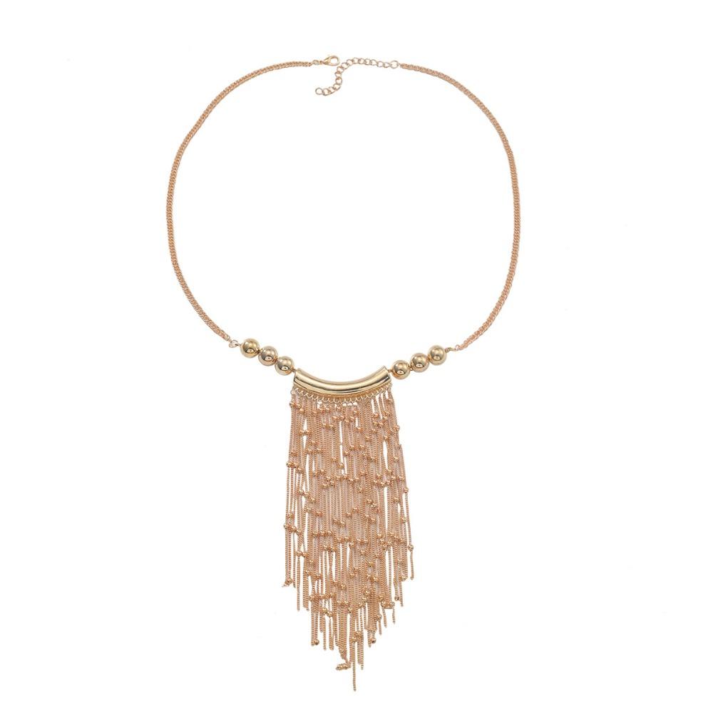 Exaggeration Tassel Long Necklace Tassel Bead Multi-layer Long Sweater Chain Jewelry Accessories Neckchain