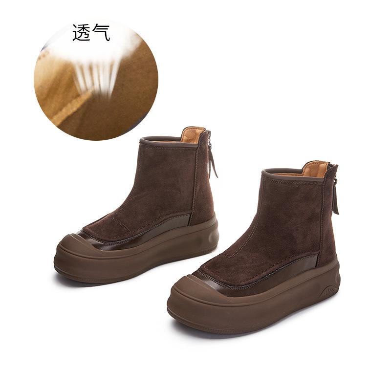 Зимние новые ретро ботинки Мартина женские 2025 на толстой подошве бархатные теплые короткие ботинки повседневные универсальные ботинки увеличивающие рост женские ботинки