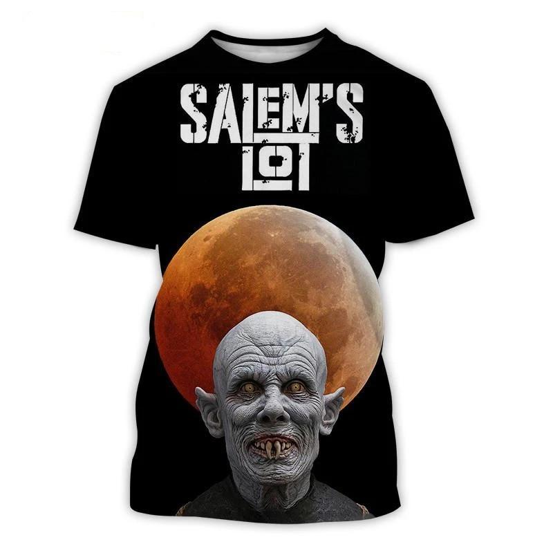 Мужская футболка с коротким рукавом из фильма ужасов Salem's Lot с 3D-принтом в стиле хип-хоп, унисекс, повседневная футболка с круглым вырезом и вампиром, летние модные топы