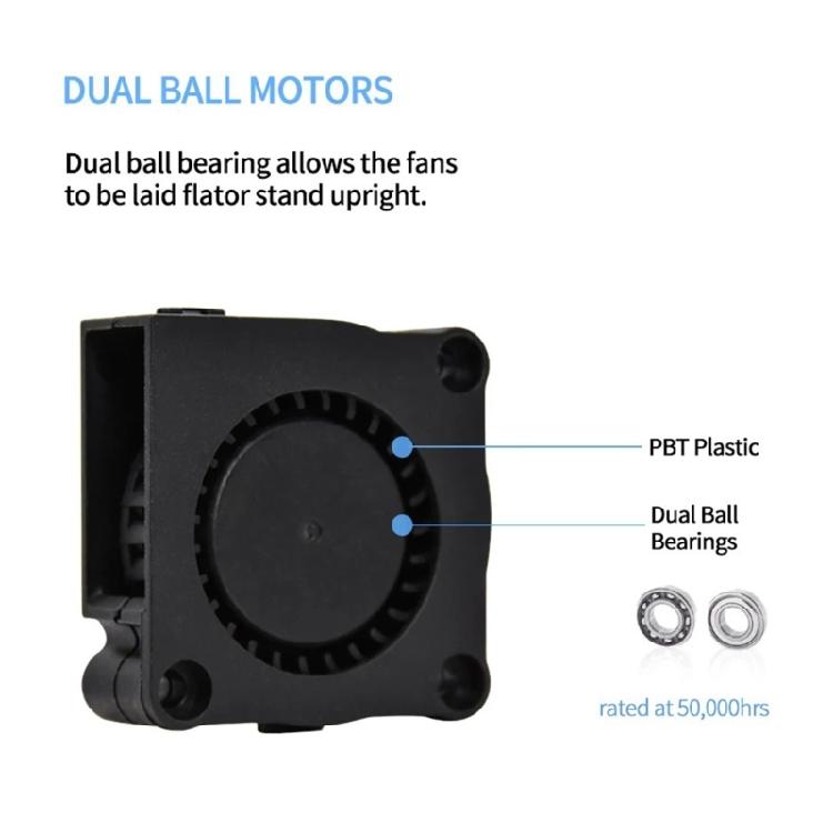 Высокая совместимость 4015 Охлаждающий вентилятор с двойным шарикоподшипником Простая установка для обслуживания 3D-принтеров 3/4Pro Высокоскоростной вентилятор