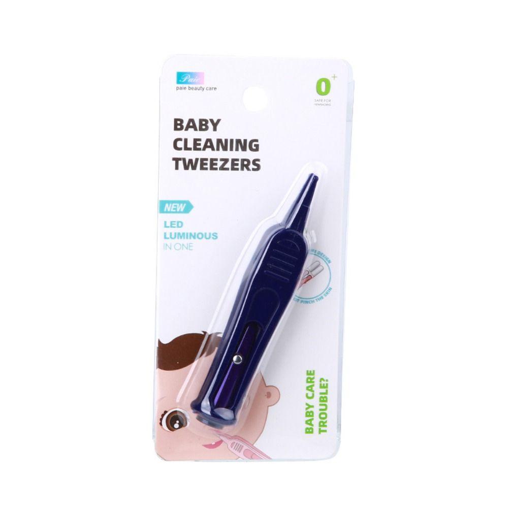 Plastic Nose Safe Tweezers LED Light Cleaning Tweezer Body Care Baby Dig Booger Clips