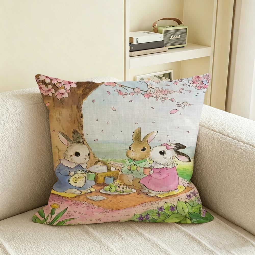 L-Longlegsart Cushion Cover Natural Linen Pillowcase Set, All-In-One Decor For Sofa, Bedroom & Chair