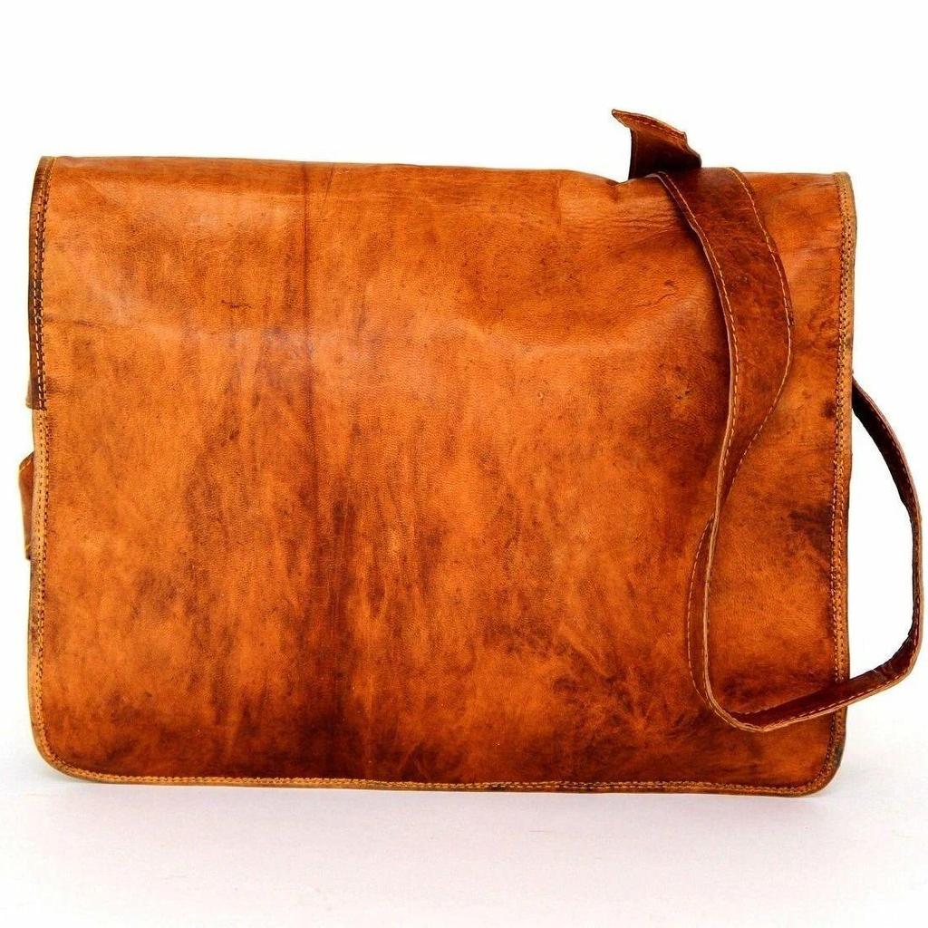 Leather Vintage Messenger Shoulder Men's Satchel Laptop Briefcase School Bag