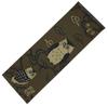 Hand Towels with Auspicious Japanese Design Featuring an Owl On a Khaki Suitable for Men and Suitable for Kimono and Japanese-made (fukurou)