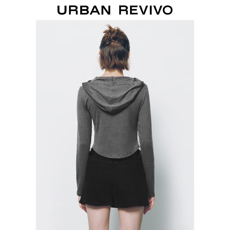 UR 2025 Women's Casual Sporty Letter Double-Zip Hooded Jacket