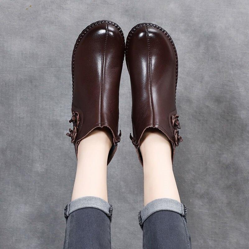 Осенние и зимние сапоги женские теплые плюшевые на низком каблуке теплые короткие сапоги удобные плоские ботильоны для женщин мягкие