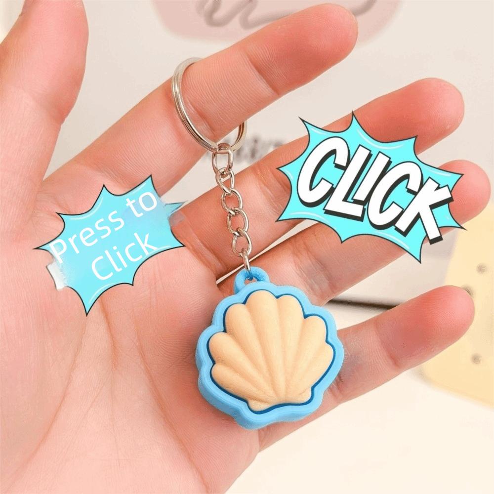 Cute Animal 3D Printed Keychain Mini Button Clicker Keyring Fidget Sensory Toy  Gift Giving