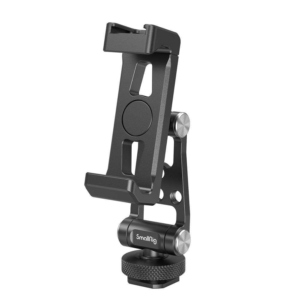 SmallRig Smartphone Holder with Cold Shoe Screw 4382 Head, Aluminum, 360° Rotation, 1/4"-20 Hole,