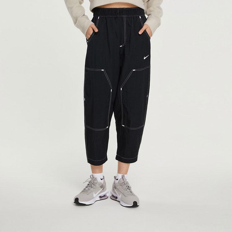 Nike Повседневные тканые брюки с вышивкой логотипа, весенние женские брюки, черные DM6210-010