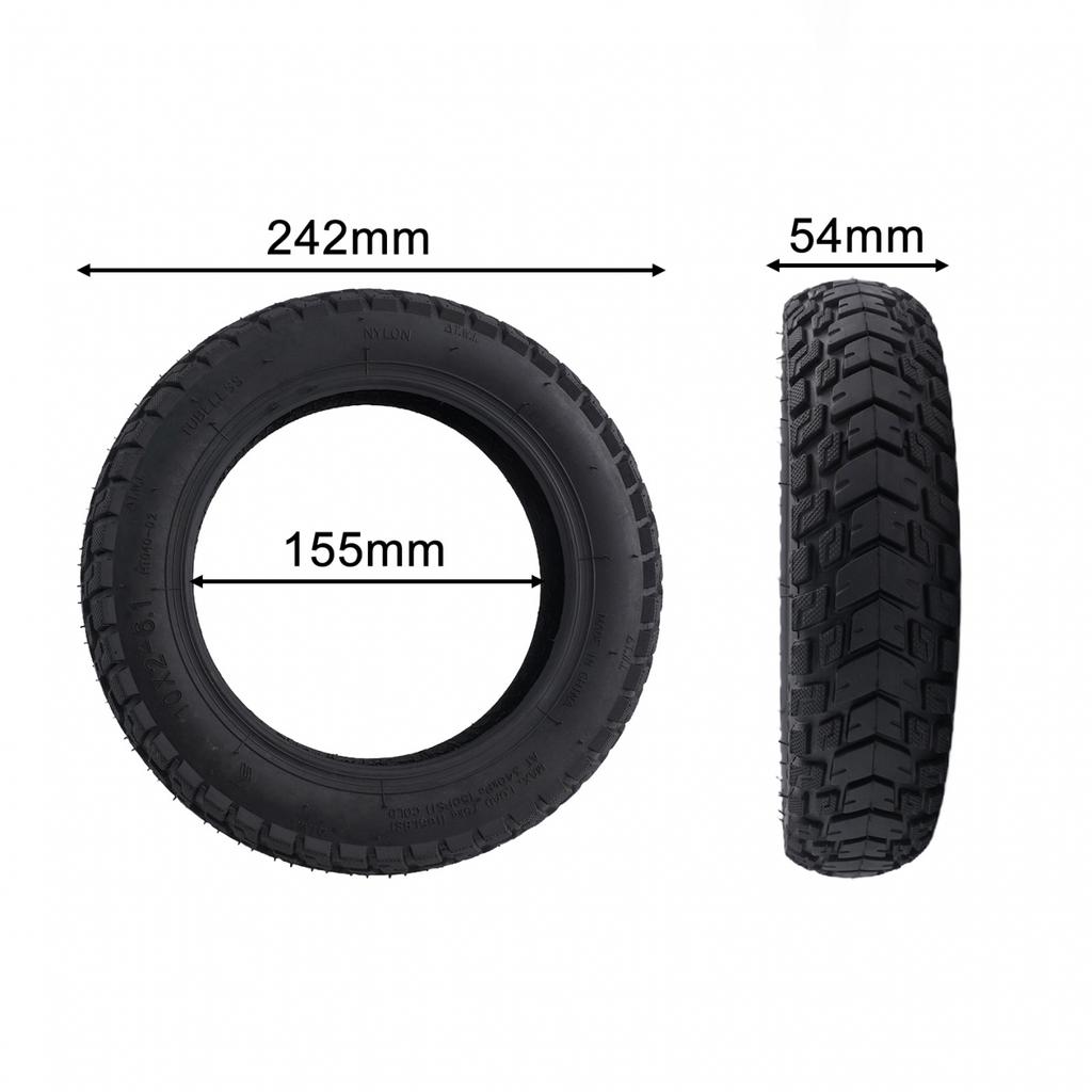 1pc Tubeless Tyre About 550g Black Rubber 10x2-6.1