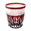 Retro Kiriko Glass Saika Current Model J-kitchens Cup, 85xH90mm, 260cc, Red, Kasho,