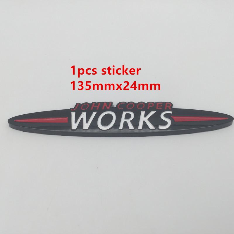 1pcs 3D metal for JOHN COOPER WORKS car front grille emblem side fender rear trunk sticker grill badge decal styling accessories