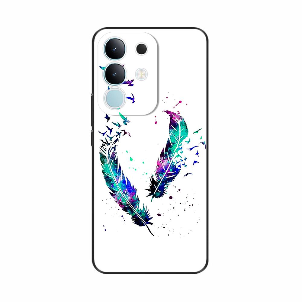 Чехол-крышка для Vivo Y29 4G 2025 Милые Цветы Мягкий Силикон Capa Чехлы для Телефона Для Vivo Y29 4G Чехол Мультяшные Ударопрочные Сумки Coque