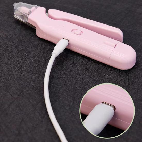 Pet Nail Trimmer with LED Light Rechargeable 2-in-1 Nail Clipper And Grinder Pet Clipper with Splash Guard for Dogs Cats Rabbits