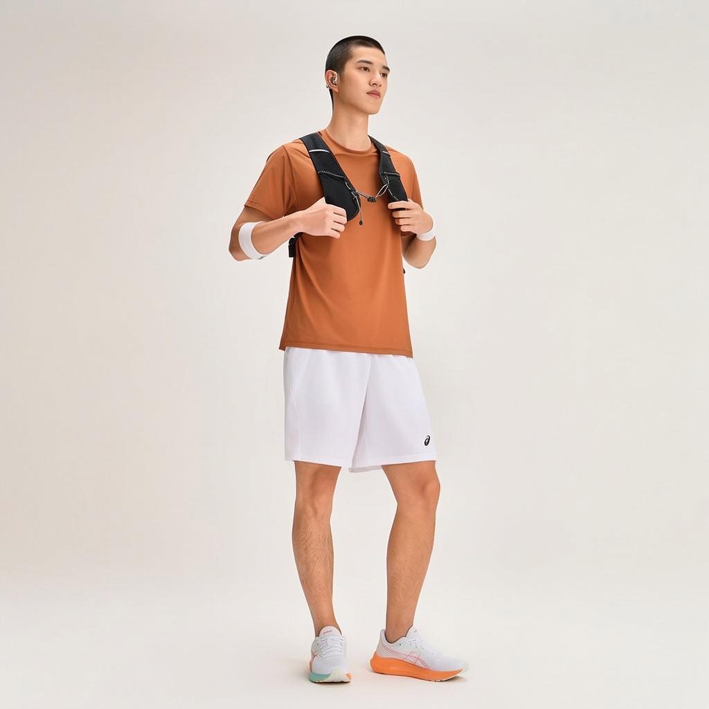 Asics Теннисная серия Быстросохнущие Дышащие Легкие Эластичные Спортивные Шорты Мужские шорты Белые 2041A343-100